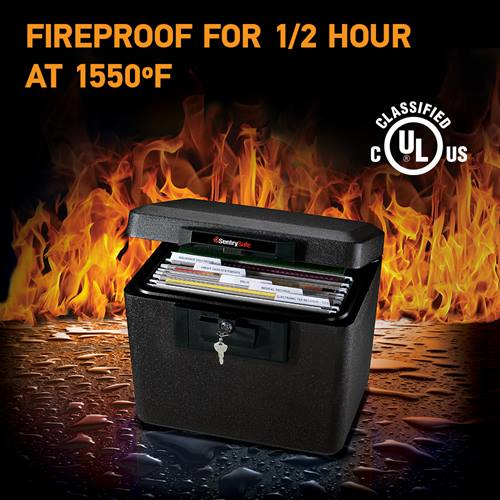 SentrySafe Fireproof and Waterproof Steel File Safe 0.61 Cubic Feet, 13.6 x 15.3 x 12.1 Inches, 27.99 lbs