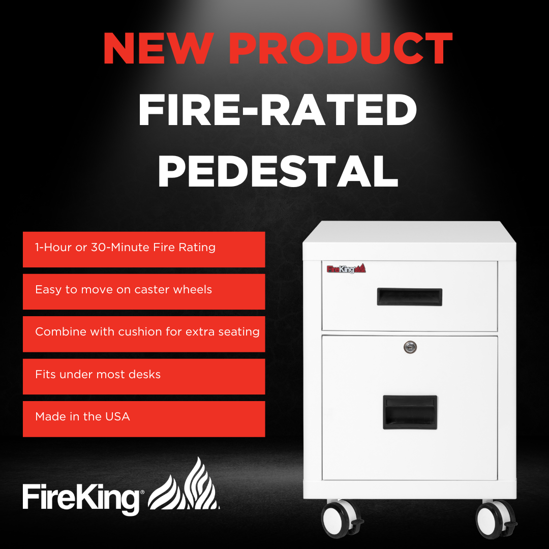 FireKing Mobile Pedestal Legal/Letter File Cabinet (1-Hour Fire Rated)