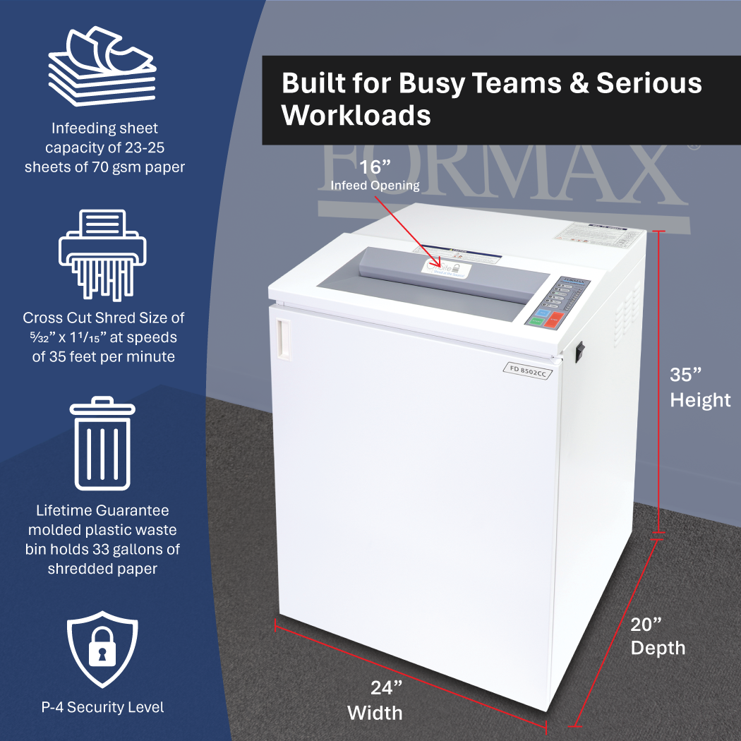 Formax FD 8502CC Cross-Cut Office Shredder