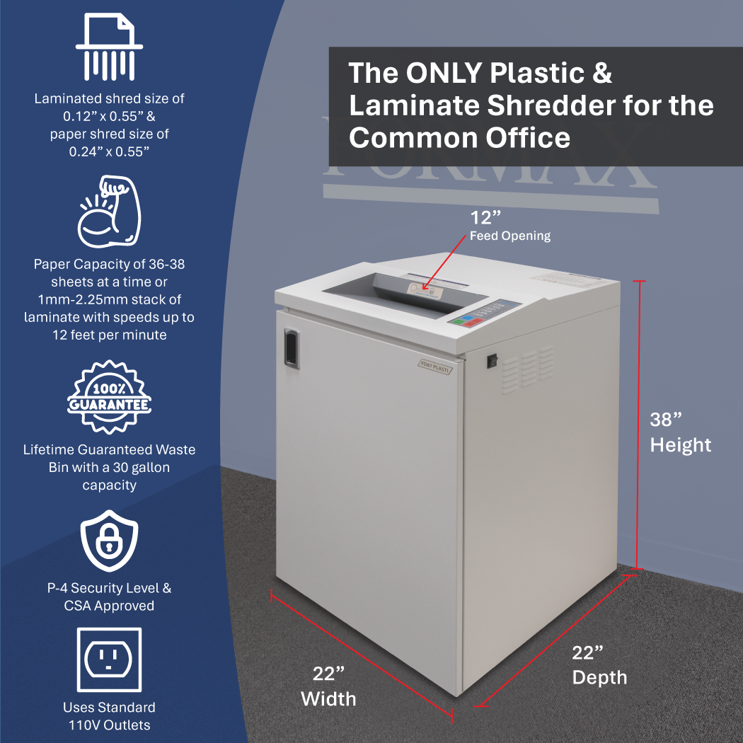 Formax FD 87 Plasti, Plastic and Laminate Shredder