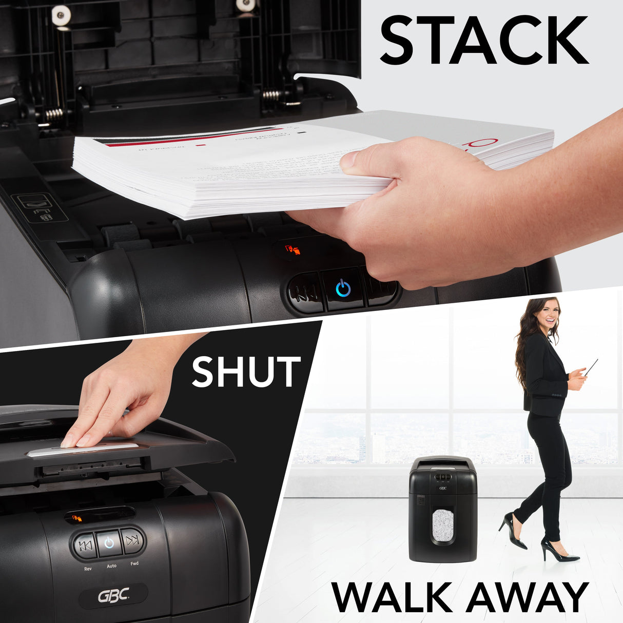 Image of GBC Stack and Shred 130X Autofeed Shredder