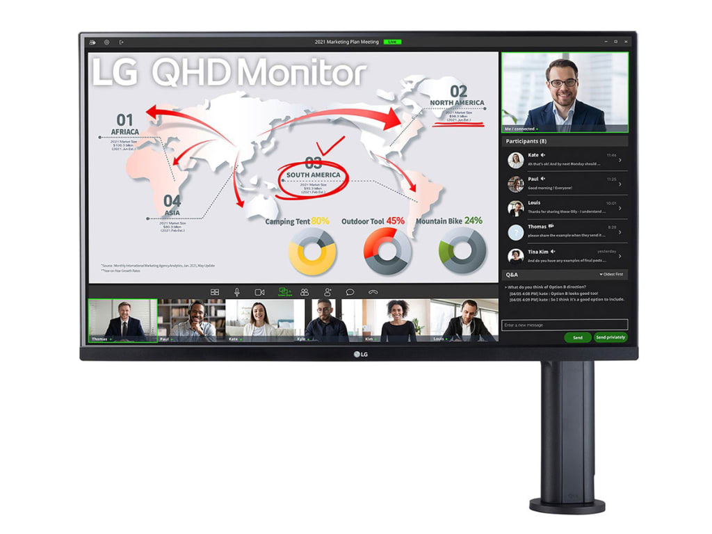 LG 32BP88Q-B 32-inch QHD IPS Ergo Monitor