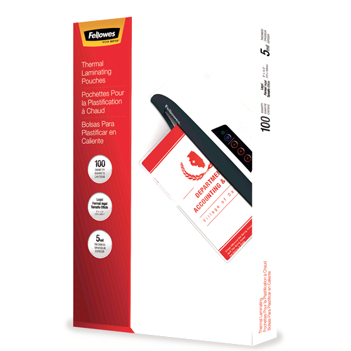 Fellowes Glossy Pouches - Lawful, 5 mil, 100 pack