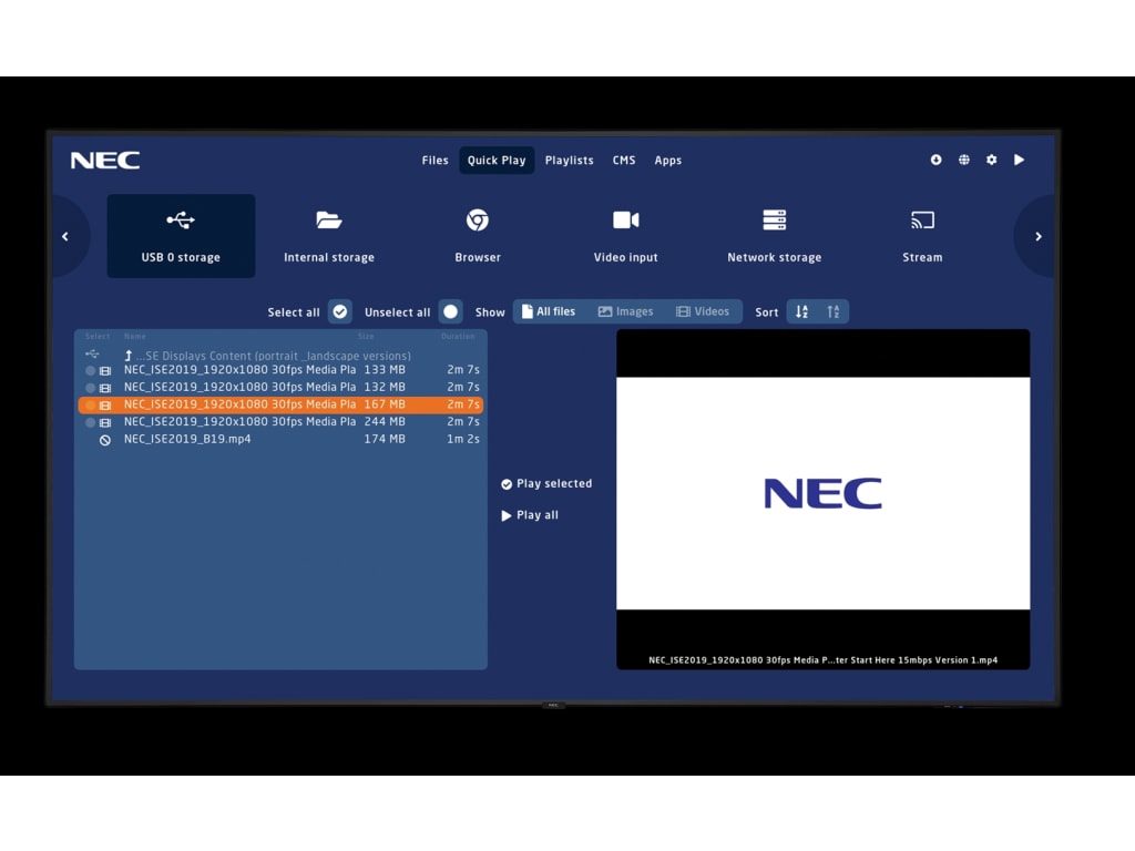 NEC V984Q-MPI 98" Professional Display with SoC MediaPlayer and CMS