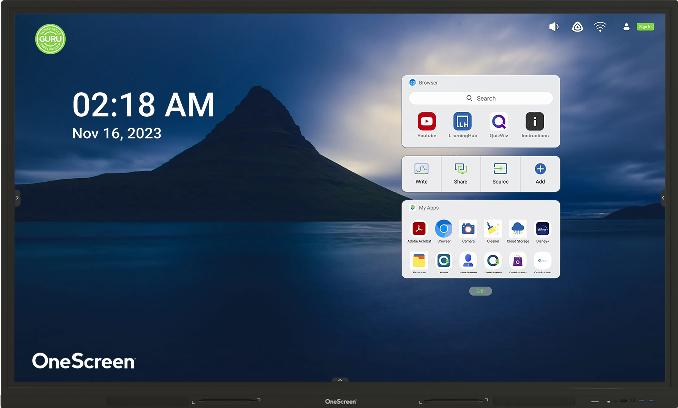 OneScreen TL7 98" Interactive Flat Panel Display
