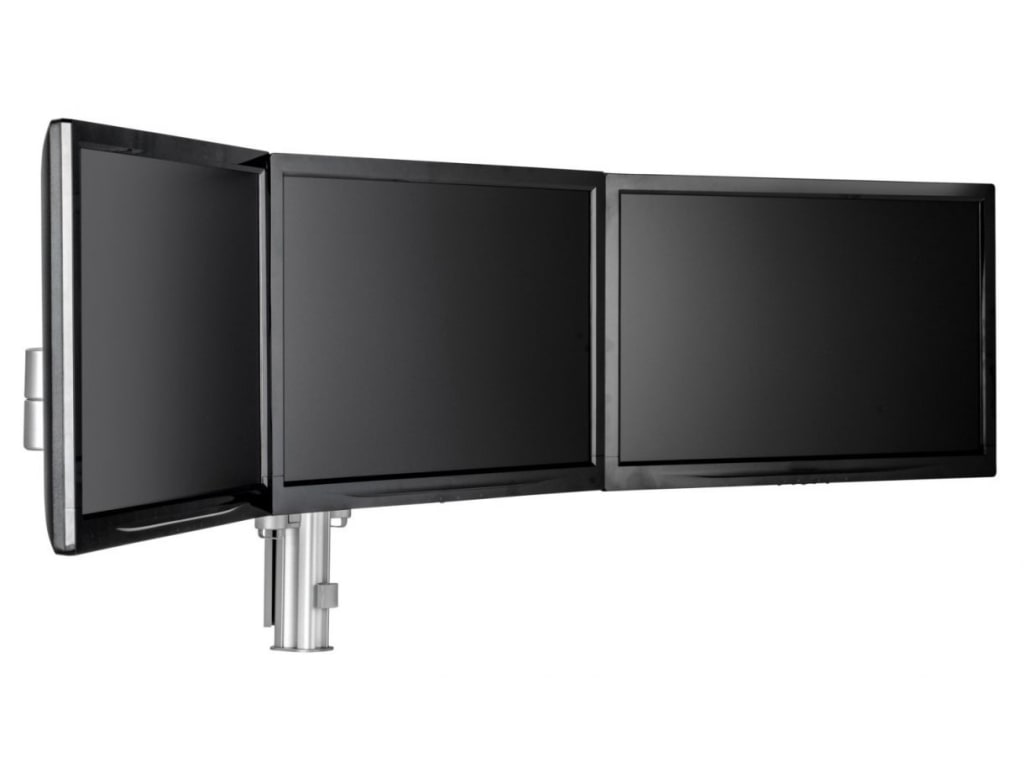 Atdec AWMS-3-13714-F-B Triple Monitor Arms (Black)