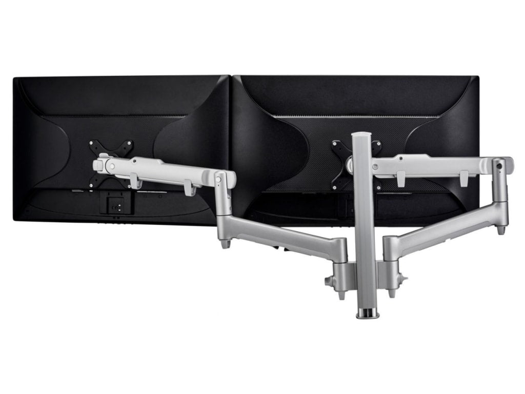 Atdec AWMS-2-D40-F-S 400mm Dual Dynamic Arms on Post (Silver)