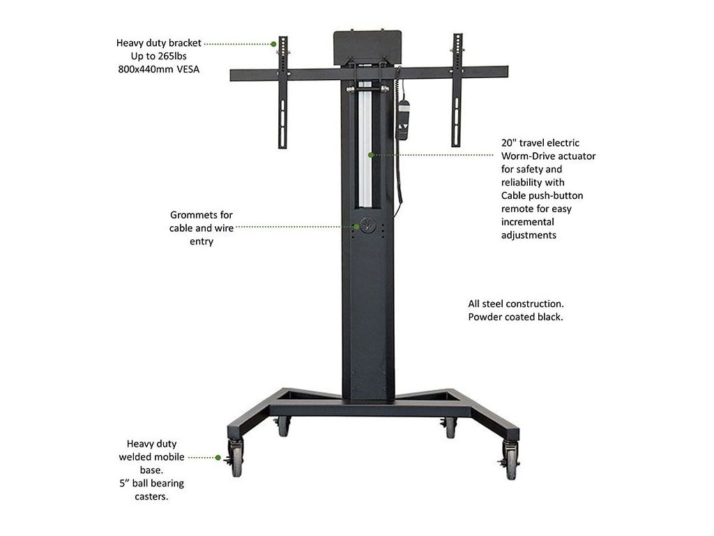 AVFi PM-XFL-LIFT Mobile Electric Lift Display Stand