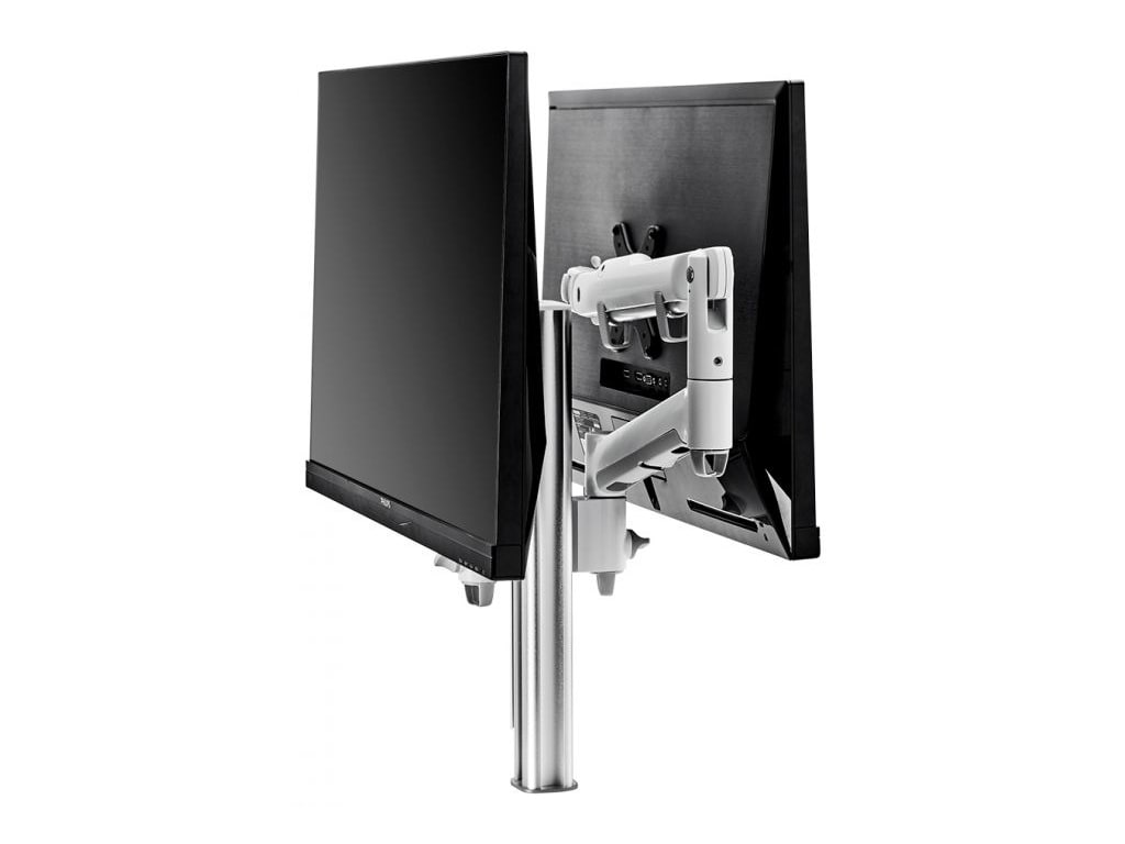 Atdec AWMS-2-D40-F-S 400mm Dual Dynamic Arms on Post (Silver)