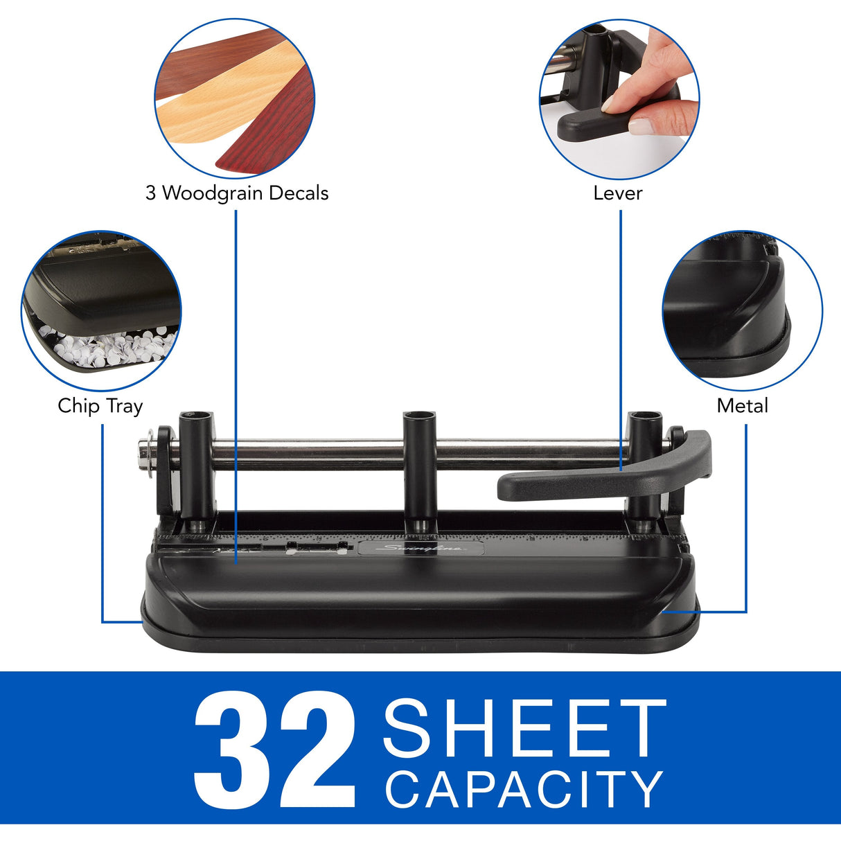 Swingline Heavy Duty Punch 32 Sheets, 2-7 Holes, Adjustable Centers