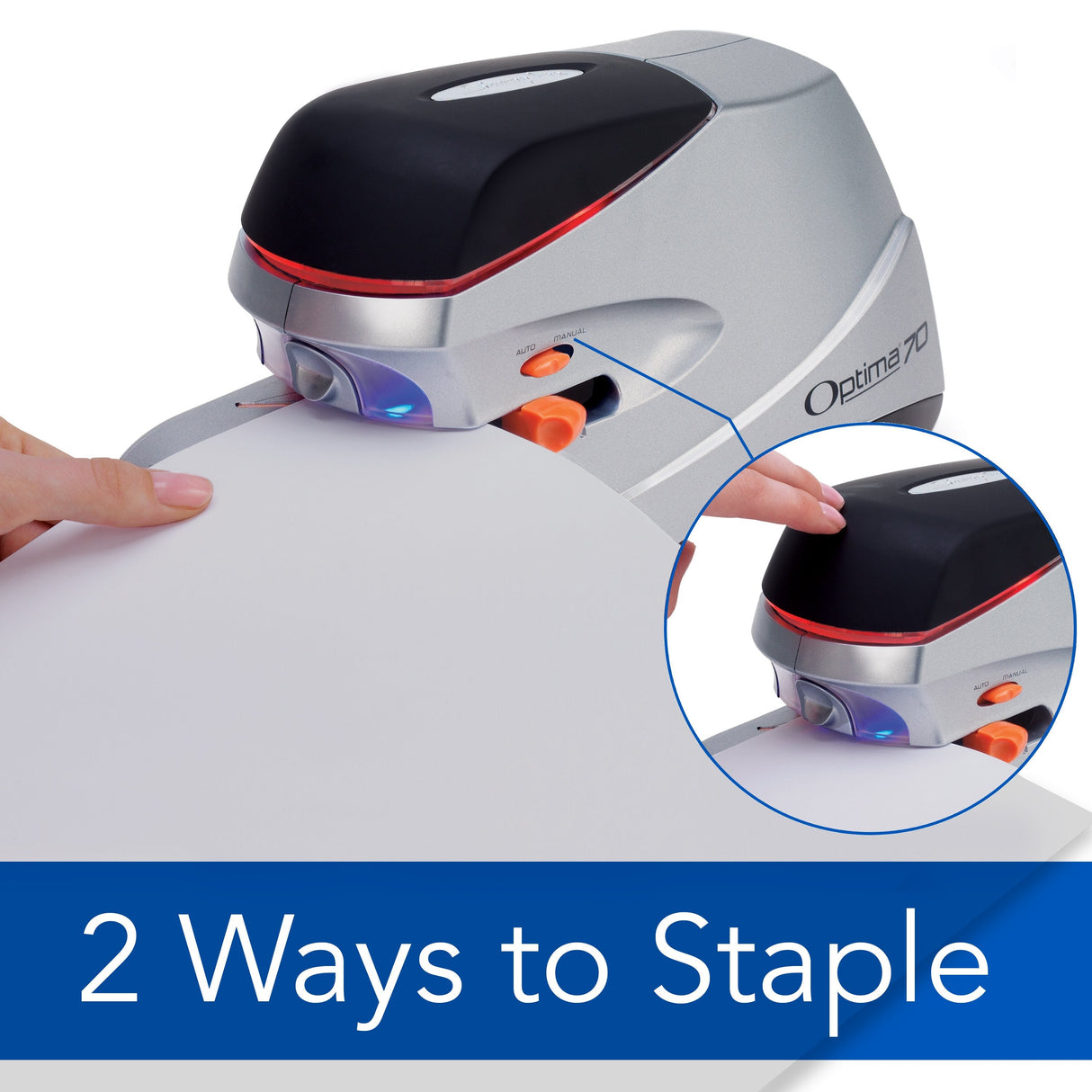 Swingline Optima 70 Electric Stapler - Silver, 70 Sheet Capacity