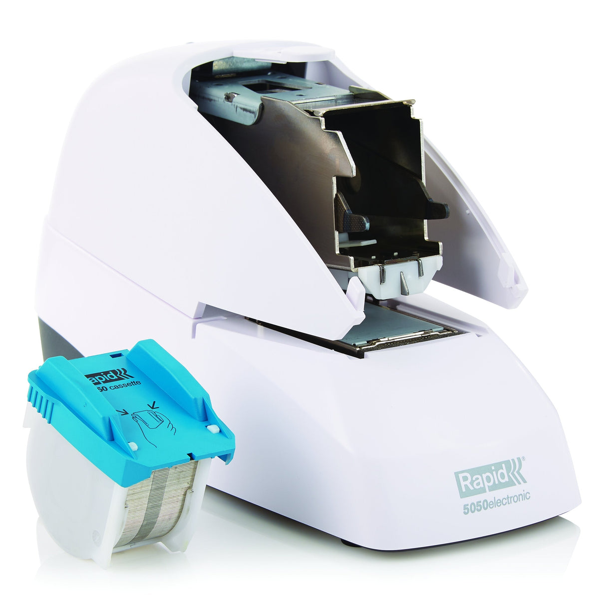 Rapid 5050e Electric Cartridge Stapler - White, 60 Sheets