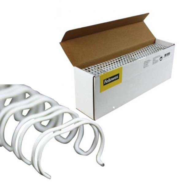 Fellowes Premium 1/4" White Twin Loop Wire- 25pk