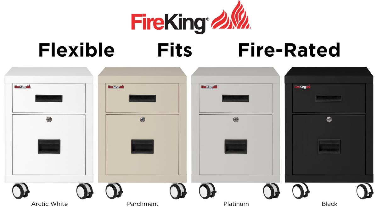 FireKing Mobile Pedestal Legal/Letter File Cabinet (1-Hour Fire Rated)