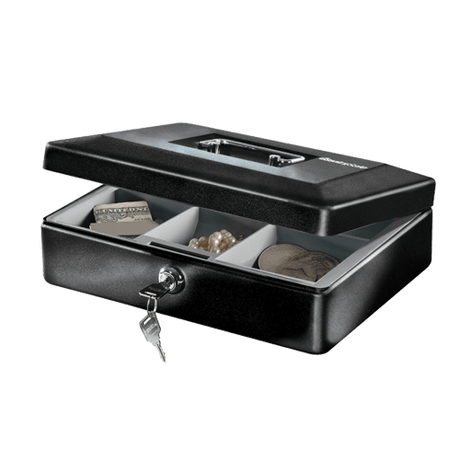 SentrySafe Waterproof and Fireproof Black Steel Cash Box - 0.12 Cubic Feet, 3.3 x 9.8 x 7.4 Inches.