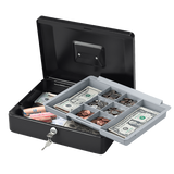 SentrySafe Steel Cash Box with Privacy Key Lock, 0.21 Cubic Feet, 3.7 x 11.8 x 9.3 Inches, 4.67 lbs.