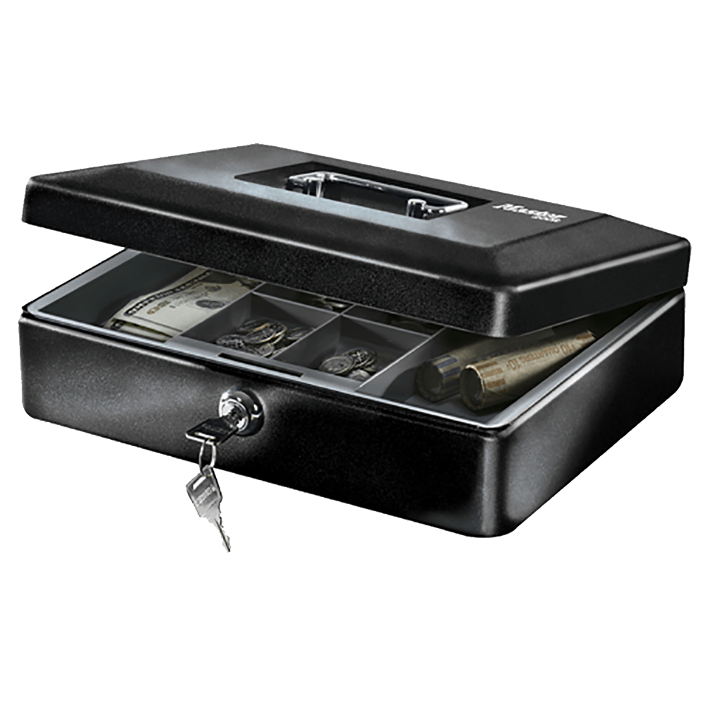 SentrySafe Steel Cash Box with Privacy Key Lock, 0.21 Cubic Feet, 3.7 x 11.8 x 9.3 Inches, 4.67 lbs.