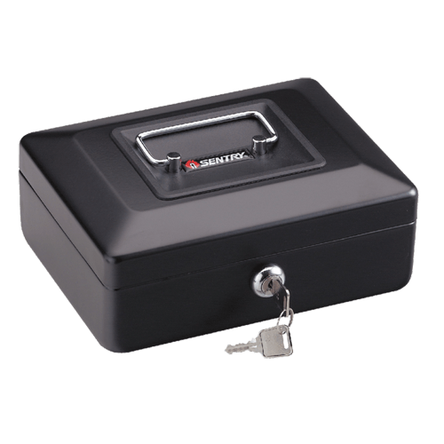 SentrySafe Steel Cash Box with Privacy Key Lock - 0.08 Cubic Feet, 3.3 x 7.9 x 6.1 Inches, 1.99 lbs