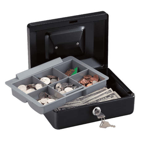 SentrySafe Steel Cash Box with Privacy Key Lock - 0.08 Cubic Feet, 3.3 x 7.9 x 6.1 Inches, 1.99 lbs