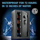 SentrySafe Fireproof and Waterproof Digital Safe with 4.71 Cubic Feet Capacity 7.7 x 21.7 x 19.0 Inches, 217 lbs