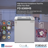 Formax FD 8300HS High Security Deskside Shredder (NSA Listed)
