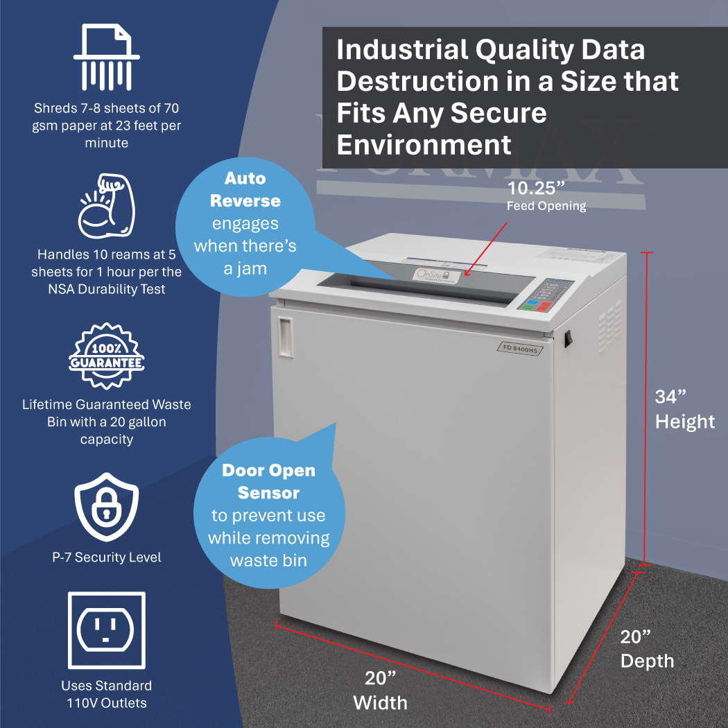 Formax FD 8400HS-1 High Security Office Shredder (NSA Listed)