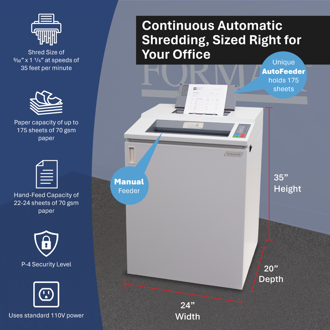 Formax FD 8502AF AutoFeed Office Shredder