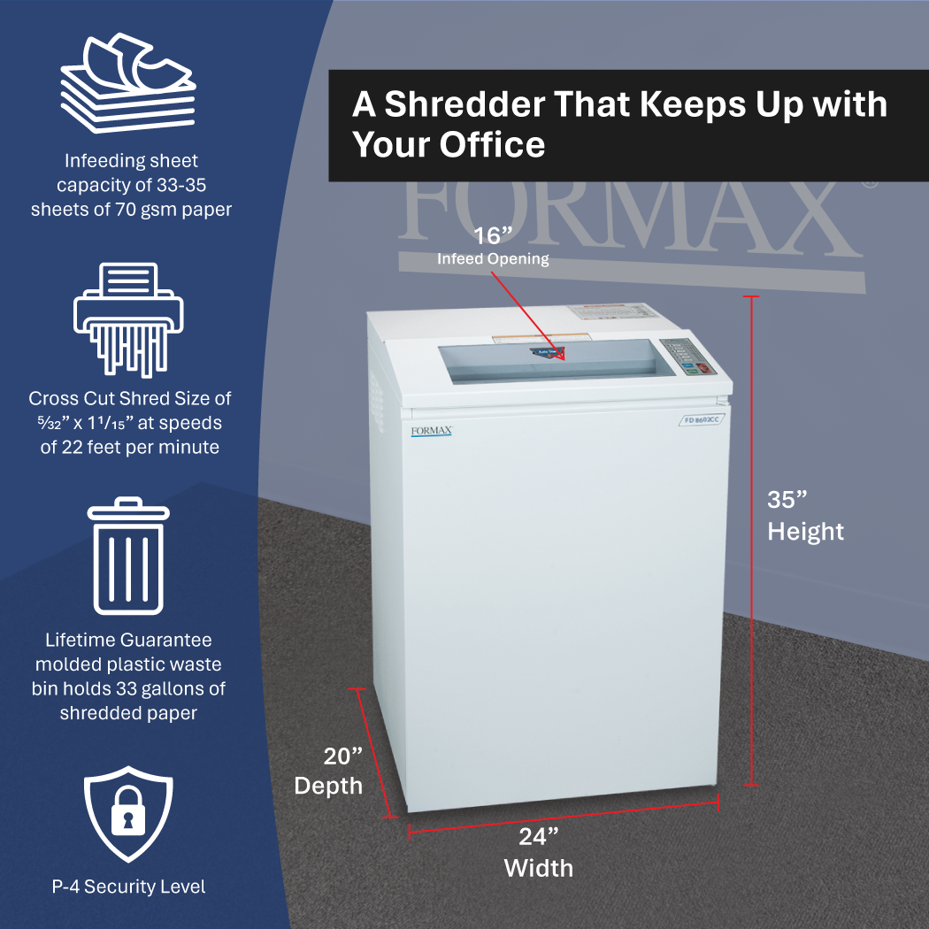 Formax FD 8602CC Cross-Cut Office Shredder
