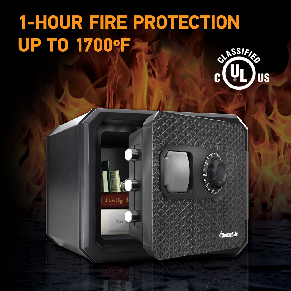 SentrySafe Fireproof and Waterproof Safe  0.81 Cubic Feet Capacity, 13.7 x 16.4 x 18.8 Inches