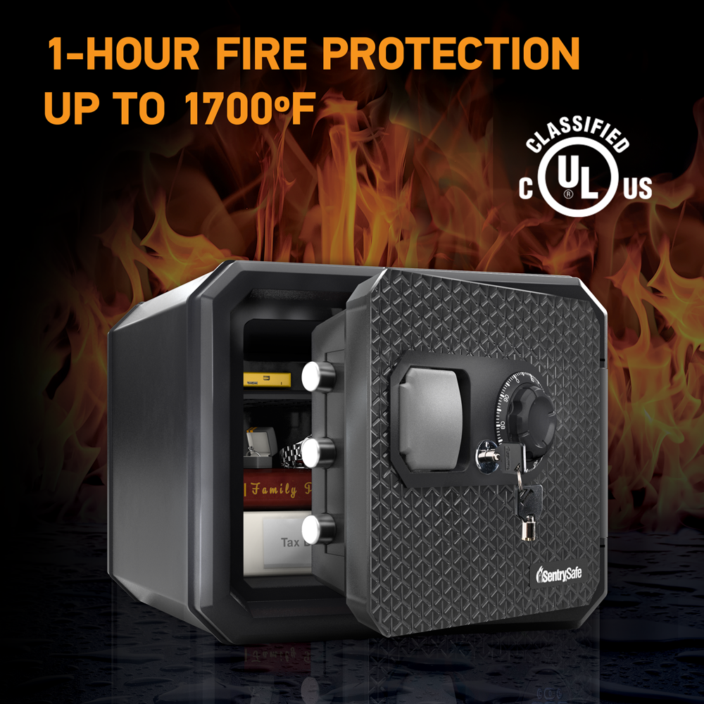 SentrySafe Fireproof and Waterproof Safe - 0.81 Cubic Feet Capacity - Exterior: 13.7 x 16.4 x 18.8 Inches, Interior: 9.6 x 12.4 x 11.5 Inches, 55 lbs