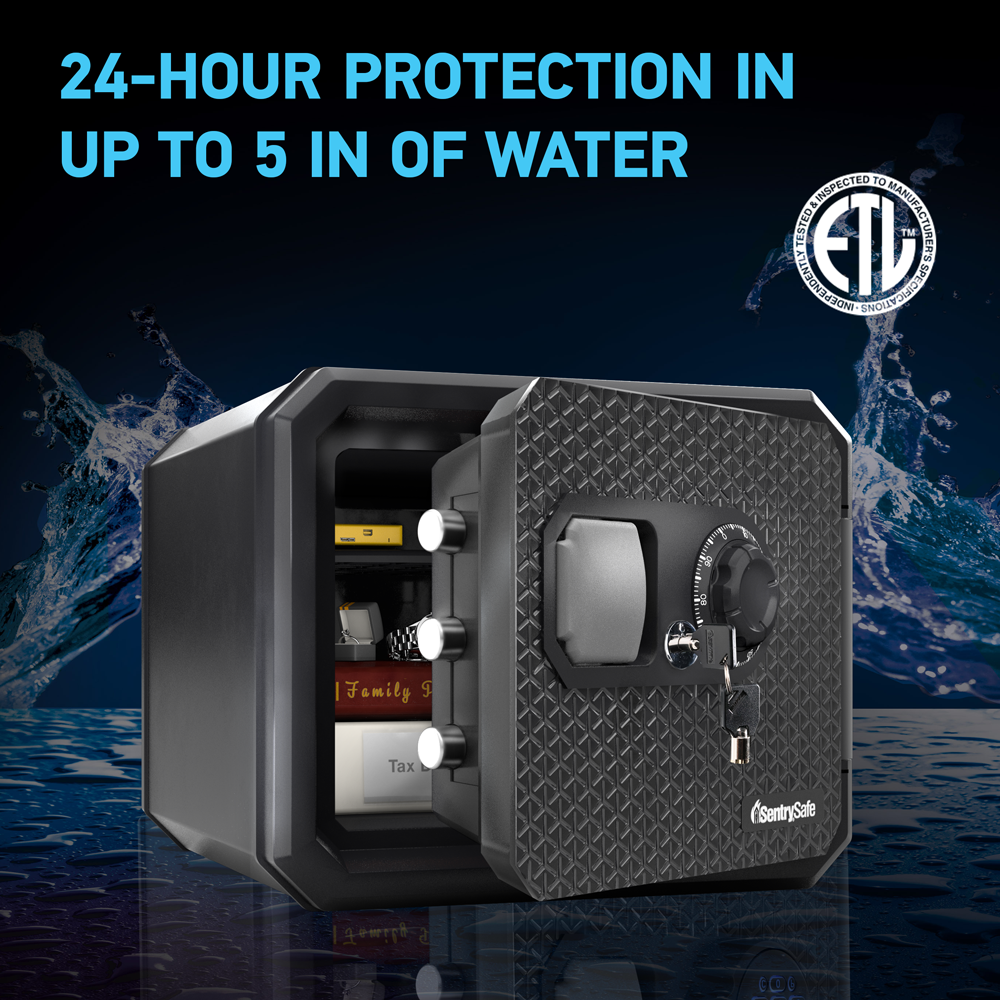 SentrySafe Fireproof and Waterproof Safe - 0.81 Cubic Feet Capacity - Exterior: 13.7 x 16.4 x 18.8 Inches, Interior: 9.6 x 12.4 x 11.5 Inches, 55 lbs