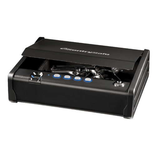 SentrySafe Biometric Pistol Safe - 0.08 Cubic Feet, 3.2 x 12.1 x 9.9 Inches, 11.9 lbs