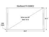 Starboard FX-89WE2 Interactive Whiteboard, 89-inch, Interactive Whiteboard