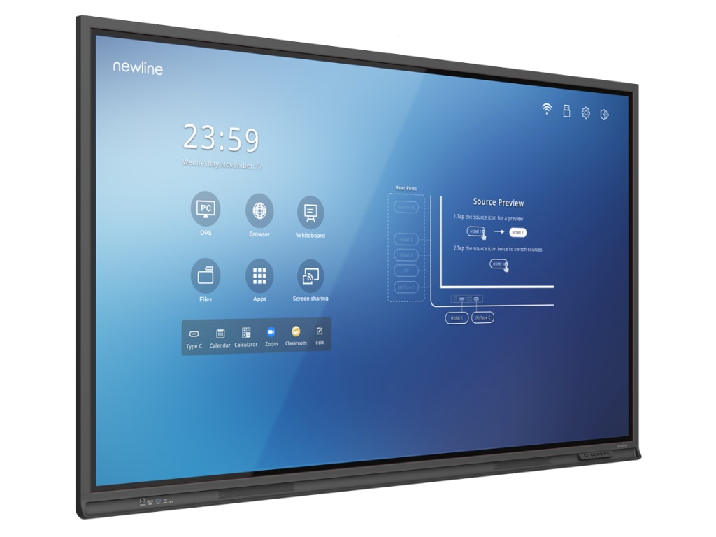 NewLine TT-8621Q 86" 4K UHD Interactive Flat Panel Display – Clary Business Mach