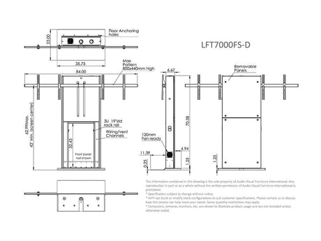 AVFi LFT7000FS-D - Dual 42"-70" Displays Fixed Lift Stand